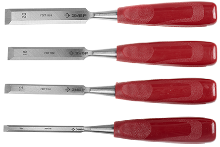 Набор стамесок "Зубр" с пластиковой ручкой, 4 предмета