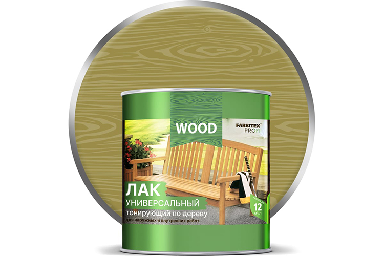 Лак "FARBITEX PROFI WOOD" универсальный тонирующий по дереву "Тик", 2,6л