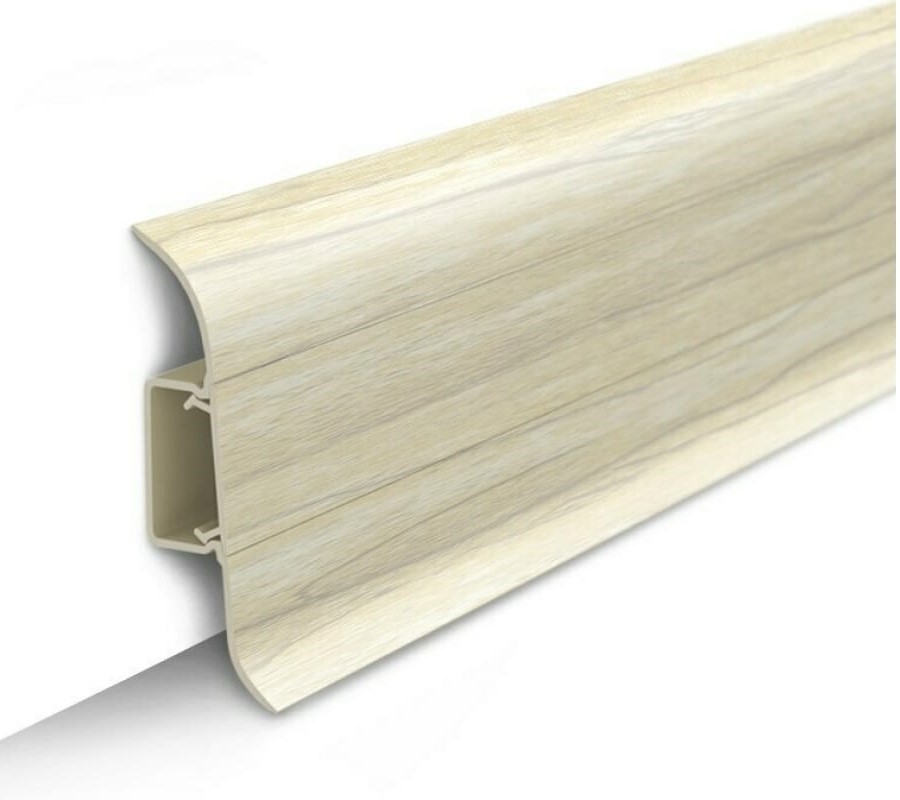 Плинтус &quot;Клен вермонт&quot;, кабель-канал, мягкий край, 55*2200мм