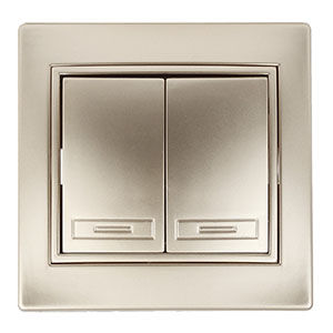 Выключатель 2-кл, "Plano Intro", скрытой проводки, шампань 1-104-04