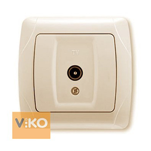 Розетка, TV единственная, "Carmen Viko", скрытой проводки, кремовая