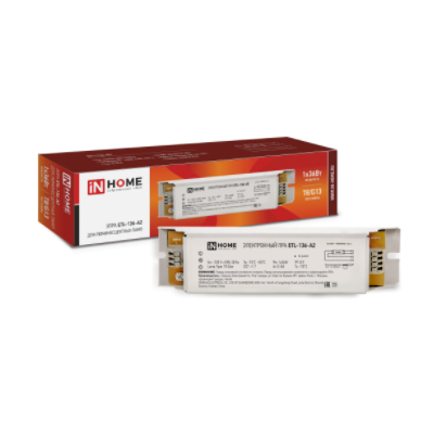 Балласт электронный &quot;ETL-136-A2&quot; Т8/G13, 1*36Вт INHOME