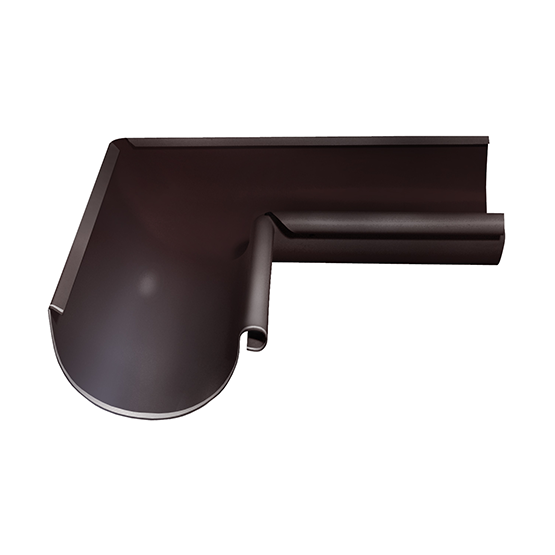 Металлический угол желоба внутренний 90° "Шоколад" "Optima" d=125
