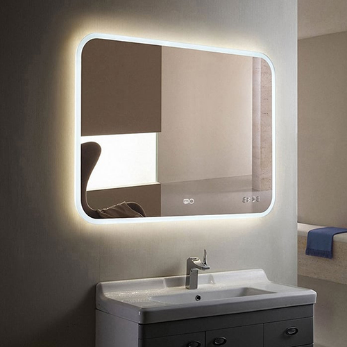 Зеркало "Ева" 800*680мм, сенсорный выключатель, подогрев, часы