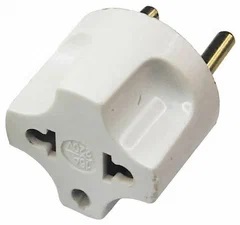 Переходник евро 10А, 220В, белый Rexant
