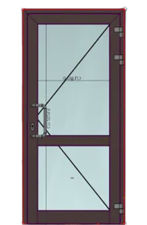 Дверь алюминиевая  &quot;КПТ74&quot;,800*2100* RAL 8017, R