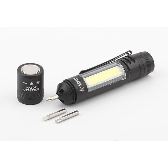 Фонарь ЭРА MB-702 1,5Вт, алюминиевый, магнит в торце, клипса для ремня, "Сапер", "Армия России"
