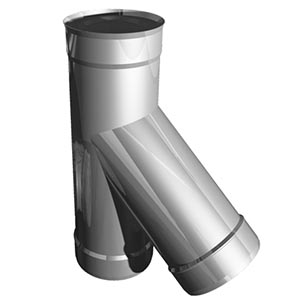 Тройник 135º, раструб D-80, 0,5мм, нержавейка зеркальная