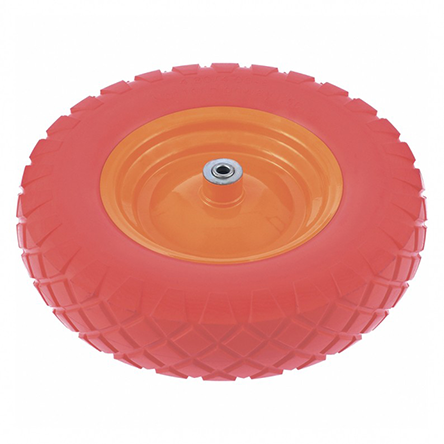 Колесо для тачки "Palisad", d380/20мм, втулка 90мм, полиуретановое,оранжевый
