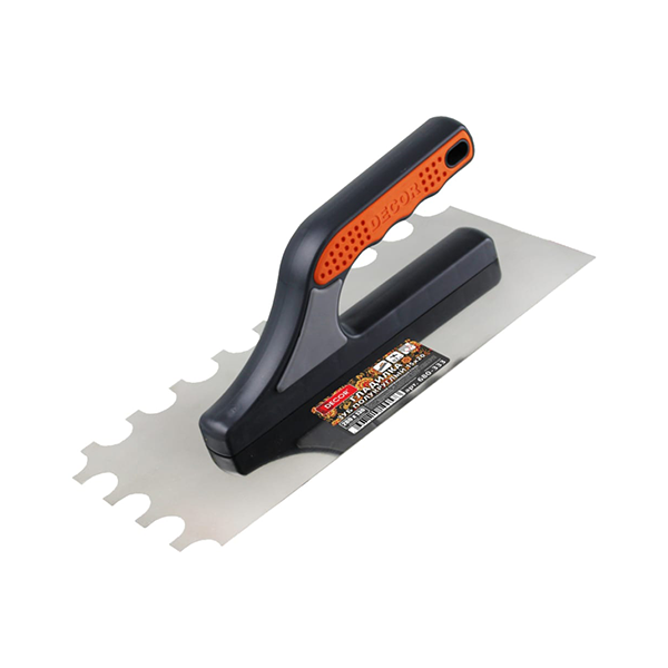 Гладилка Decor 280*130мм, 3К, нерж. полукруглый зуб 0,7мм