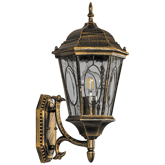 Светильник садово-парковый "Feron" настенный "PL150" Е27, 100Вт, 220В, IP44, чёрное золото