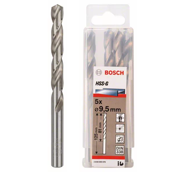 Сверло "Bosch" по металлу HSS-G 9,5*81*125мм