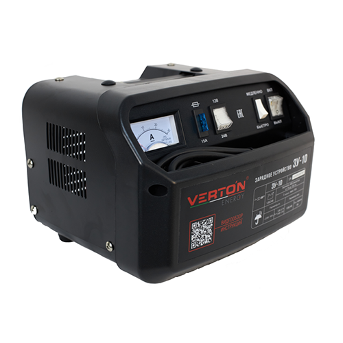 Зарядное устройство VERTON Energy BC-10 (230/50 В/Гц ,мощн. 100Вт,напряж. аккум. 12/24В,емкость обсл. аккум. 15-100 Ач, зар. ток (пик/норм) 10/6 А)