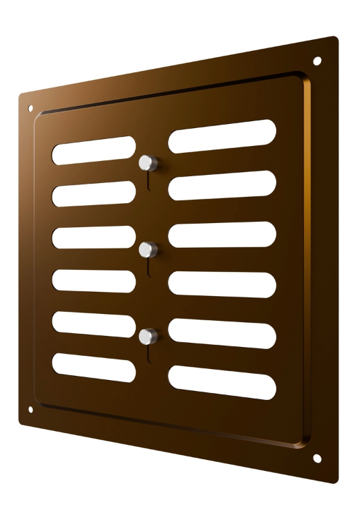 Решетка вентиляционная MER регулируемая 200х200 окраш.сталь Metallic brown ERA