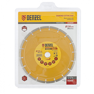 Диск алмазный сегментный "Denzel", 230*2,6*22,2мм, сухой рез