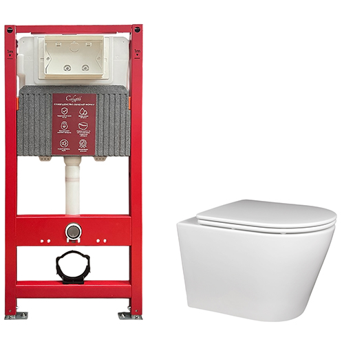 Унитаз "Calypso CS201UQ-OKS" подвесной, безободковый,торнадо, с инсталляцией "Beta CS105M", без кнопки