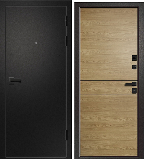 Дверь входная"Медея-315",860*2050*90мм,правая,металл, - "Сатин черный",МДФ "Дуб европейский"