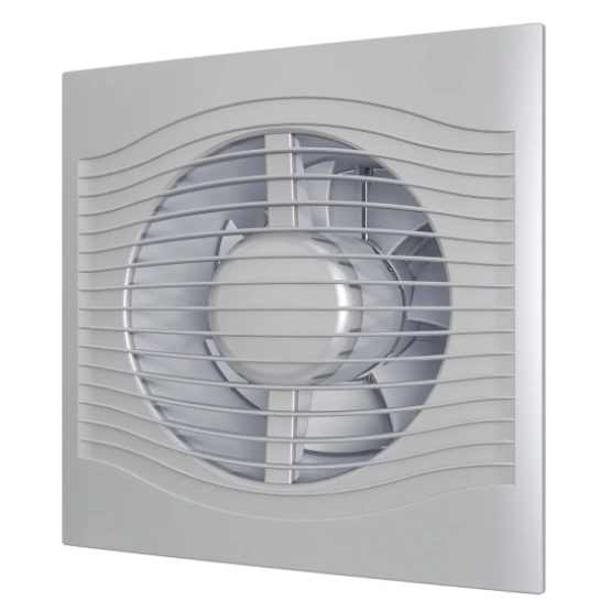 Вентилятор "Era" вытяжной D125 "SLIM 5C" 10Вт осевой, с обратным клапаном gray metal