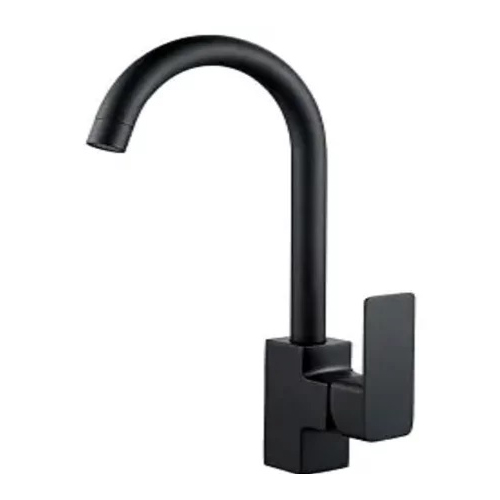 Смеситель "Aloute" одноручковый для кухни "A1013H", черный матовый, с подводкой
