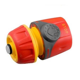 Соединитель "Grinda" шланг-насадка с автостопом, пластмассовый с TPR, d=1/2"