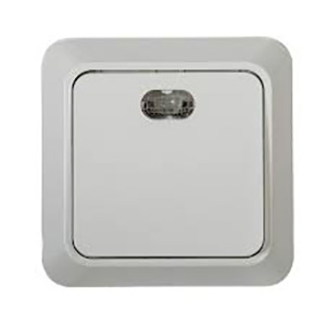 Выключатель 1-кл "IN HOME Bolleto" с подсветкой, накладной, белый, 7121