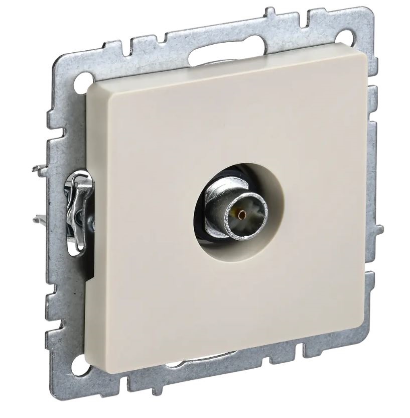 Розетка ТВ оконечная "BRITE" с/п, механизм (без рамки), беж. IEK