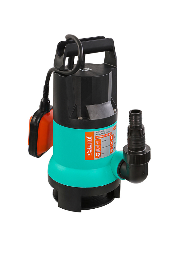 Насос для грязной воды WP97140P, 450 Вт, част. до 35мм, 142 л/мин, напор 6м, 10м Sturm!