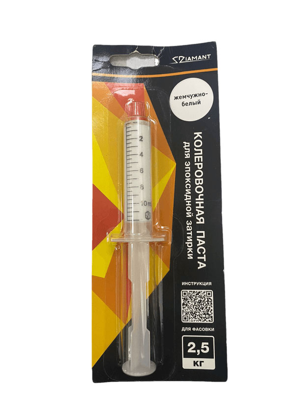 Колеровочная паста водоотталкивающая &quot;ДИАМАНТ , к 2,5кг, &quot;001 жемчужно-белый&quot; эпоксидная