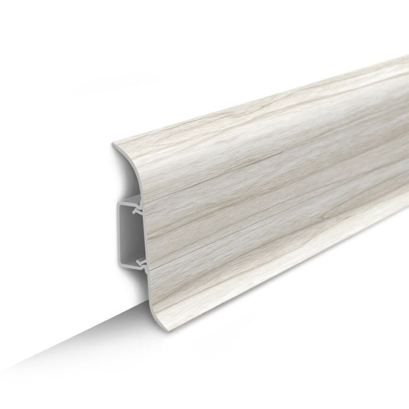 Плинтус "Клен белый", кабель-канал, мягкий край, 55*2200мм