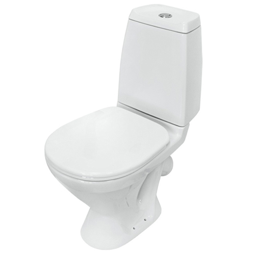 Унитаз-компакт "Sanita" косой выпуск, нижняя подводка "Кама комфорт" с крышкой