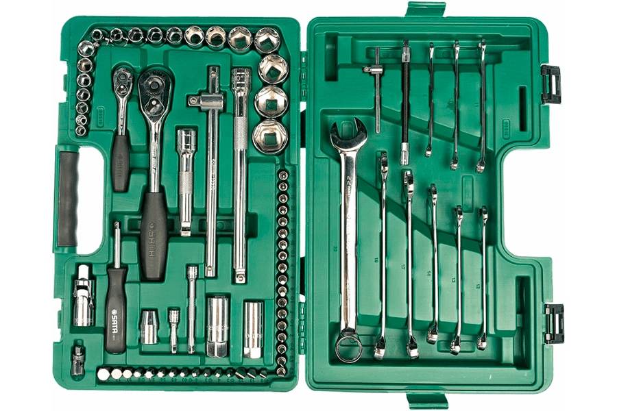 Набор шоферского инструмента Sata 1/2", 1/4" 76 предметов