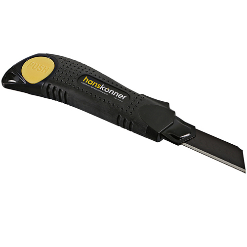 Нож "Hanskonner" с выдвижным лезвием 18мм, обрезиненный корпус