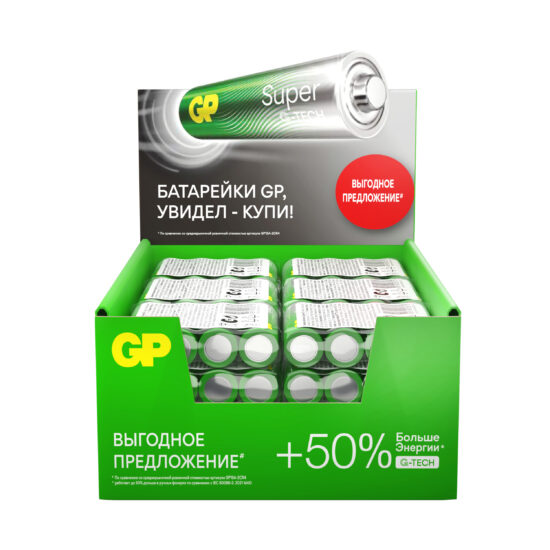 Эл. питания GP Alkaline Super G-Tech LR6 SH4 15AA21RA-2CRS4 (1/24/96)