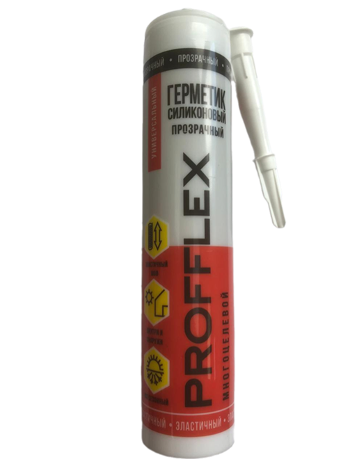 Герметик силиконовый универсальный "PROFFLEX", 260мл, бесцветный