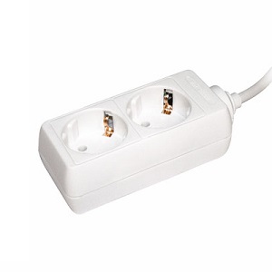 Удлинитель "У02" 2 места с заземляющим контактом, длина 5 метров, 16А/250В "ИЭК"
