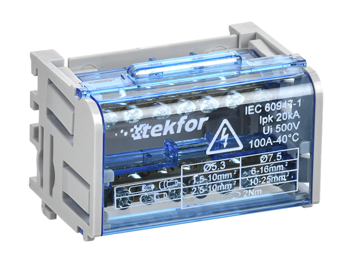 TEKFOR Шины на DIN-рейку (кросс-модуль) ШНК 2х7 L+PEN IEK