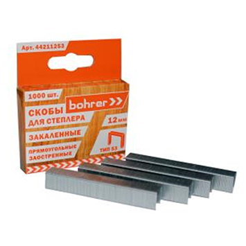 Скобы для мебельного степлера 11,3*14мм, 1000шт/53 тип