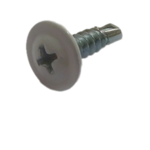 Саморез по металлу с прессшайбой белый сверло СММ 4,2*16мм RAL9003