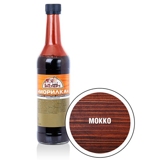 Пропитка "Эксперт" защитно-декоративная тонирующая "Морилка" 0,5л, "Мокко"