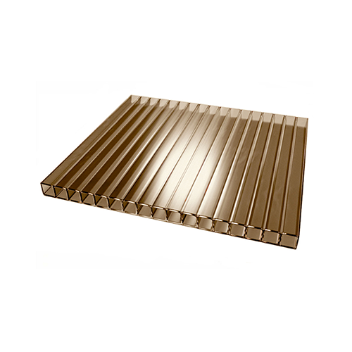 Сотовый поликарбонат 6000*2100*06мм, бронза 0,77кг/м2, Goodplast ТУ (отклонение по длине +/- 5мм на 1м, но не более 50мм)