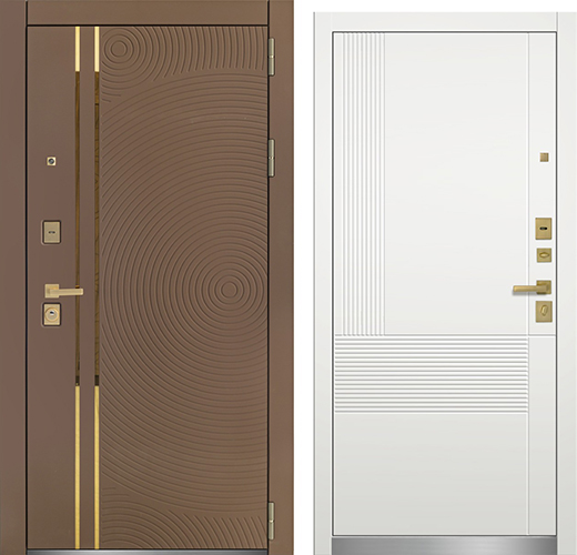 Дверь входная"Солана Беллини РЖ",860*2050*90мм,правая,металл, - "Коричневый муар золотой садинг",МДФ "Тегеран"