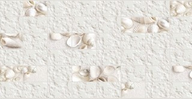 Панель ПВХ граненый прямоугольник "Белая ракушка", 960*480мм