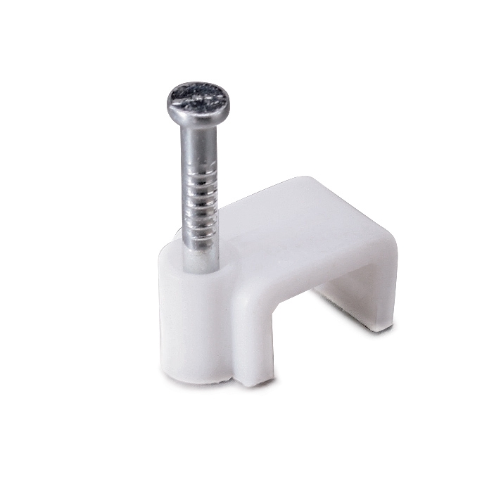 Скоба 4мм плоская пластиковая "ИЭК"