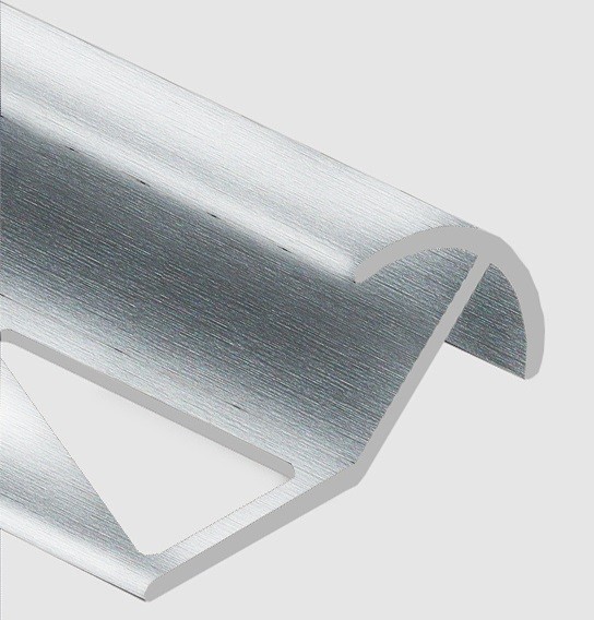 Профиль алюминиевый для плитки внешний для наружных углов  10мм*2,7м, "Блестящее серебро"
