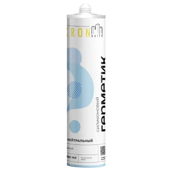 Герметик силиконовый нейтральный "KRONbuild", 280мл, белый