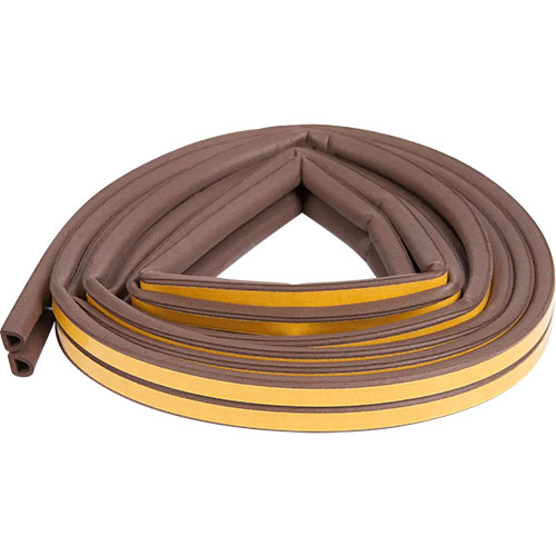 Уплотнитель тип D, резиновый самоклеящийся 6м*9мм*7мм (1/12), коричневый