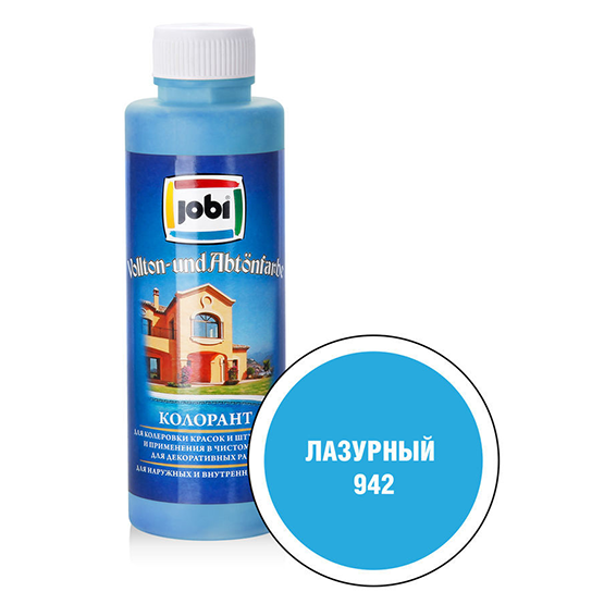 Краска колеровочная &quot;Jobi&quot;, 0,5л, &quot;Лазурный&quot;