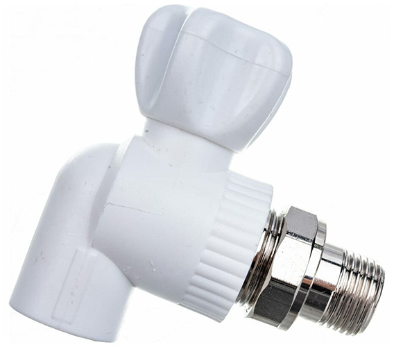 Кран "Aquattro" угловой для отопления PPR 25*3/4н