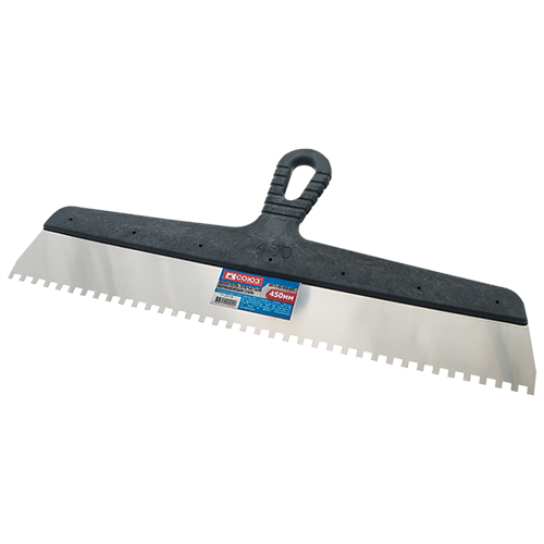 Шпатель зубчатый "СОЮЗ", 450мм, зуб 6*6мм, нержавеющая сталь, пластиковая рукоятка