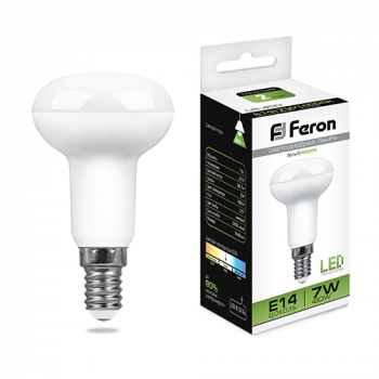 Лампа светодиодная "Feron LB-450" R50, Е14, 7Вт, 220В, 4000К, 560Лм